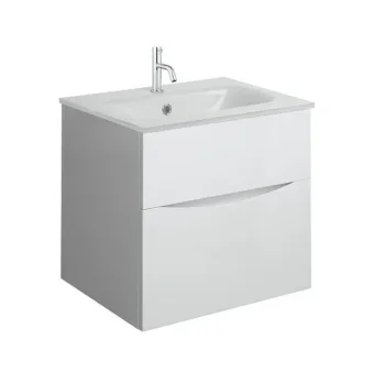 Crosswater Glide Ii 2 Drawer Basin Unit 500 White Gloss detail view - Image 6