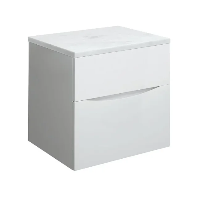 Crosswater Glide Ii 2 Drawer Basin Unit 500 White Gloss detail view - Image 8