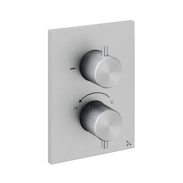 Crosswater Crossbox 3ONE6 2 Outlet Trim & Levers Stainless detail view - Image 3