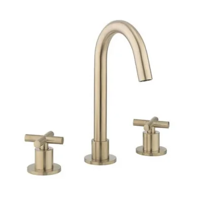 Crosswater MPRO Crosshead Basin Set Single Plate Brushed Brass detail view - Image 3