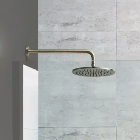 Just Taps Vos Overhead Shower 250mm Brushed Brass detail view - Image 3