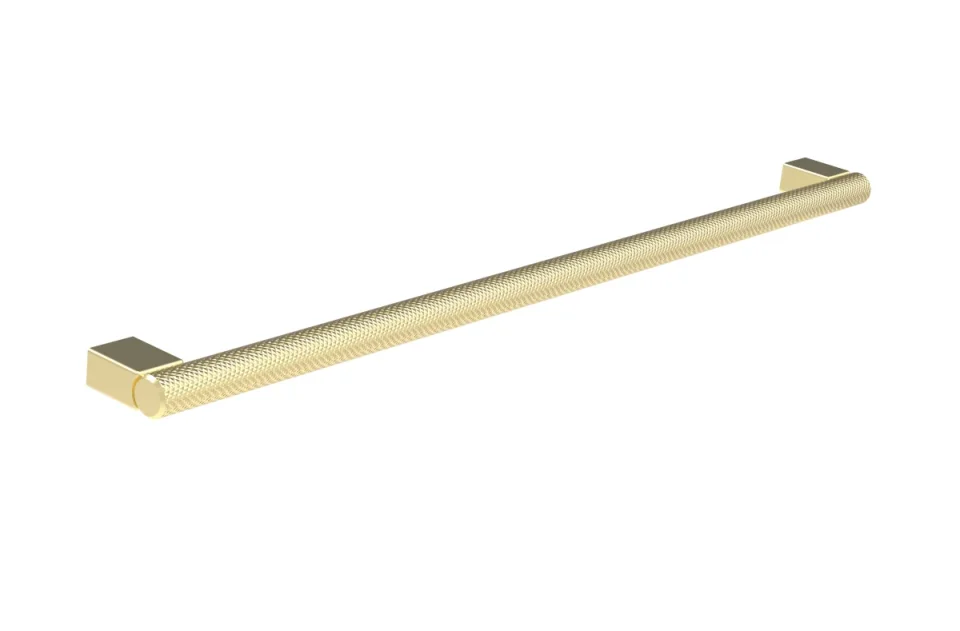 Saneux Handles Madrid 346mm Knurled Handle - Stainless Steel Brushed Brass - 320mm Centres detail view - Image 3