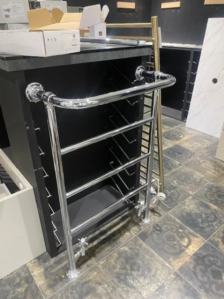 Bulington Berkeley Radiator 950x650mm Chrome With Valves And Electric Heating Element - R4chr - Ex Display