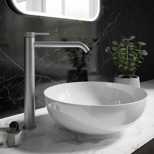Crosswater 3ONE6 Tall Basin Mono Stainless detail view - Image 3