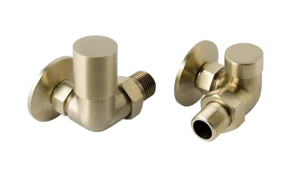 Just Taps Vos Corner Radiator Valve Brushed Brass