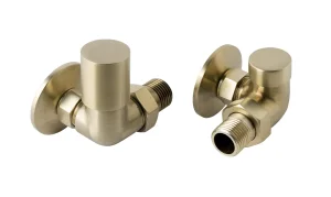 Just Taps Vos Corner Radiator Valve Brushed Brass