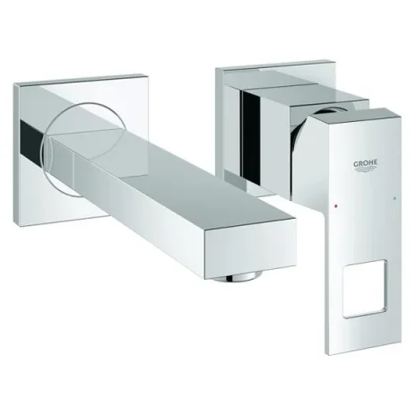 Grohe 19895000 Eurocube Hp 2-h Wall Basin Chrome - Trim Set Only