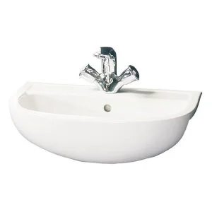 Rak Rak-compact 38cm Special Needs Horizontal Outlet Basin, No Tap Hole