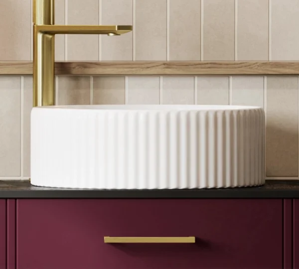 Hib Eden 36cm Linear Round Ceramic Vessel Basin