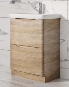Cubico Envy Floor Mounted 600 Mm Vanity Unit Light Oak