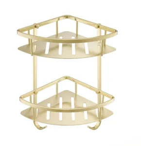 Just Taps Kono Corner Twin Basket Brushed Brass