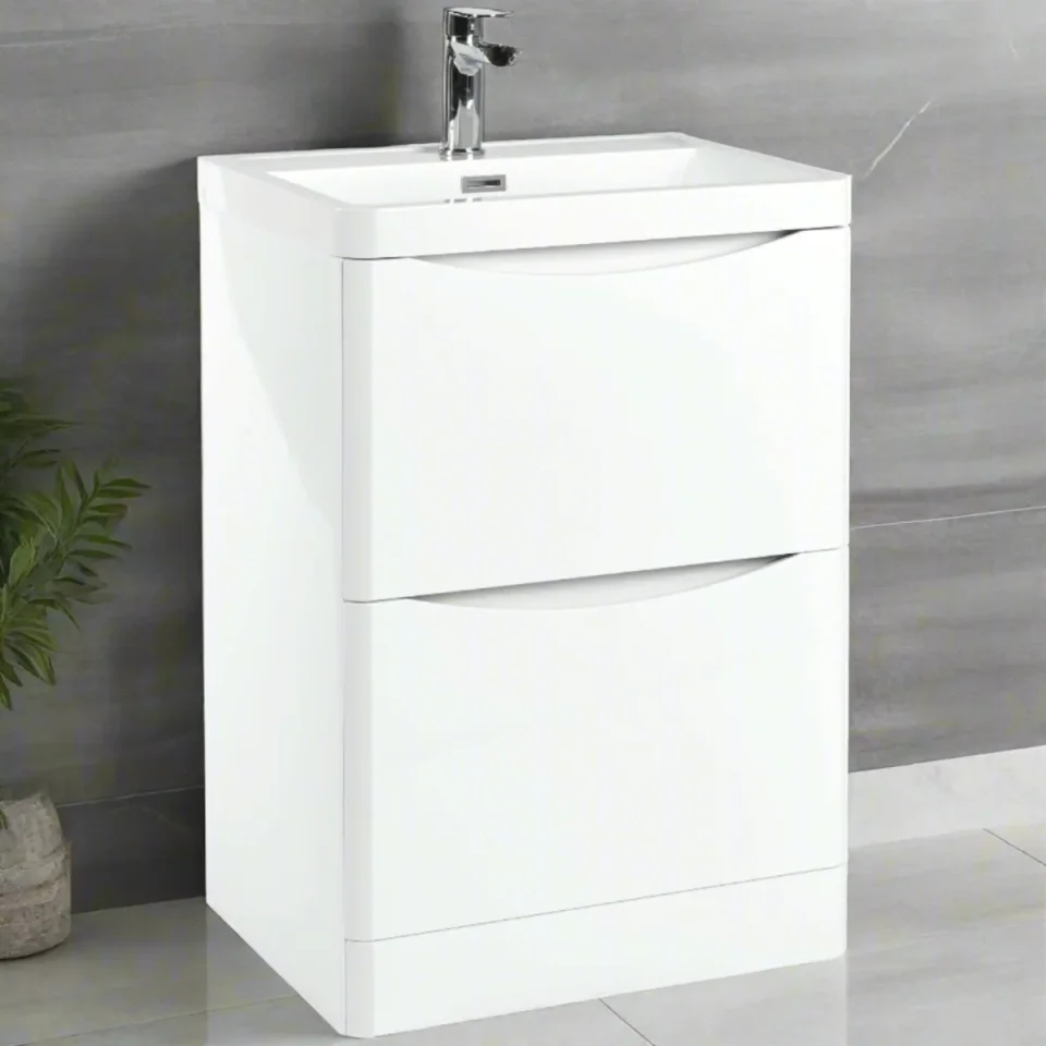 Scudo Bella 600 Floor Cabinet Gloss White product image - Image 1