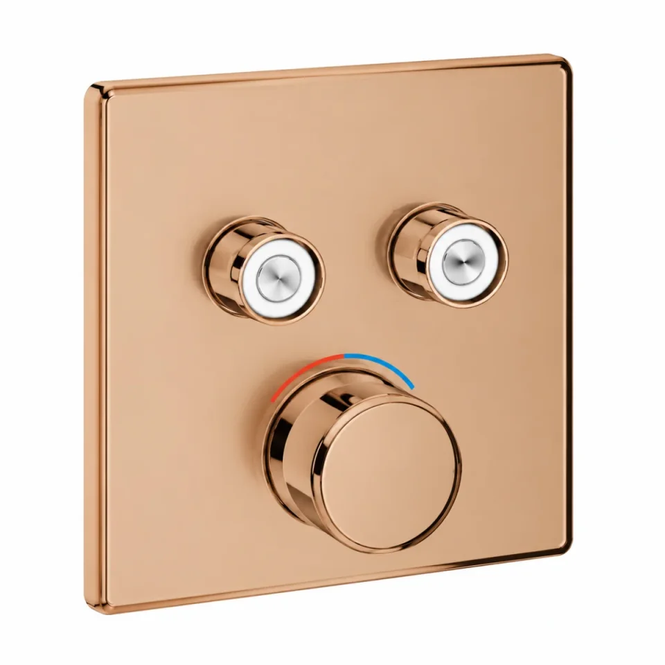 Grohe Grt Smartcontrol Thermostatic Trimset Square 2sc Brushed Warm Sunset product image - Image 1