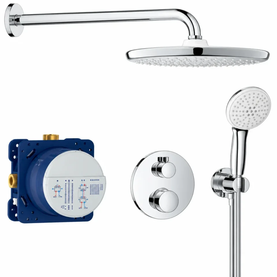 Grohe Grt Thermostatic Round Concealed 2 Func Shw Sys 250 product image - Image 1