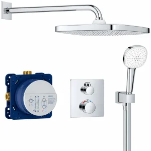 Grohe Grt Thermostatic Square Concealed 2 Func Shw Sys 250