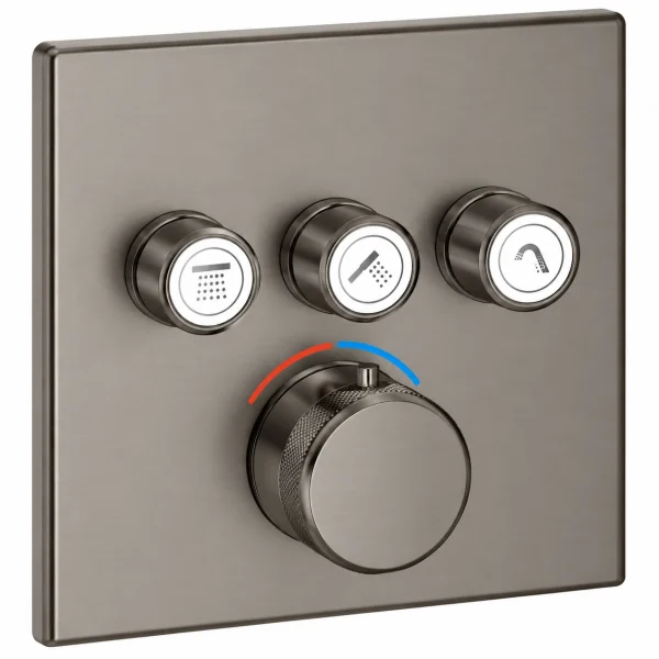 Grohe 29126al0 Smartcontrol Thm Sq 3sc Brushed Hard Graphite - Trim Set Only