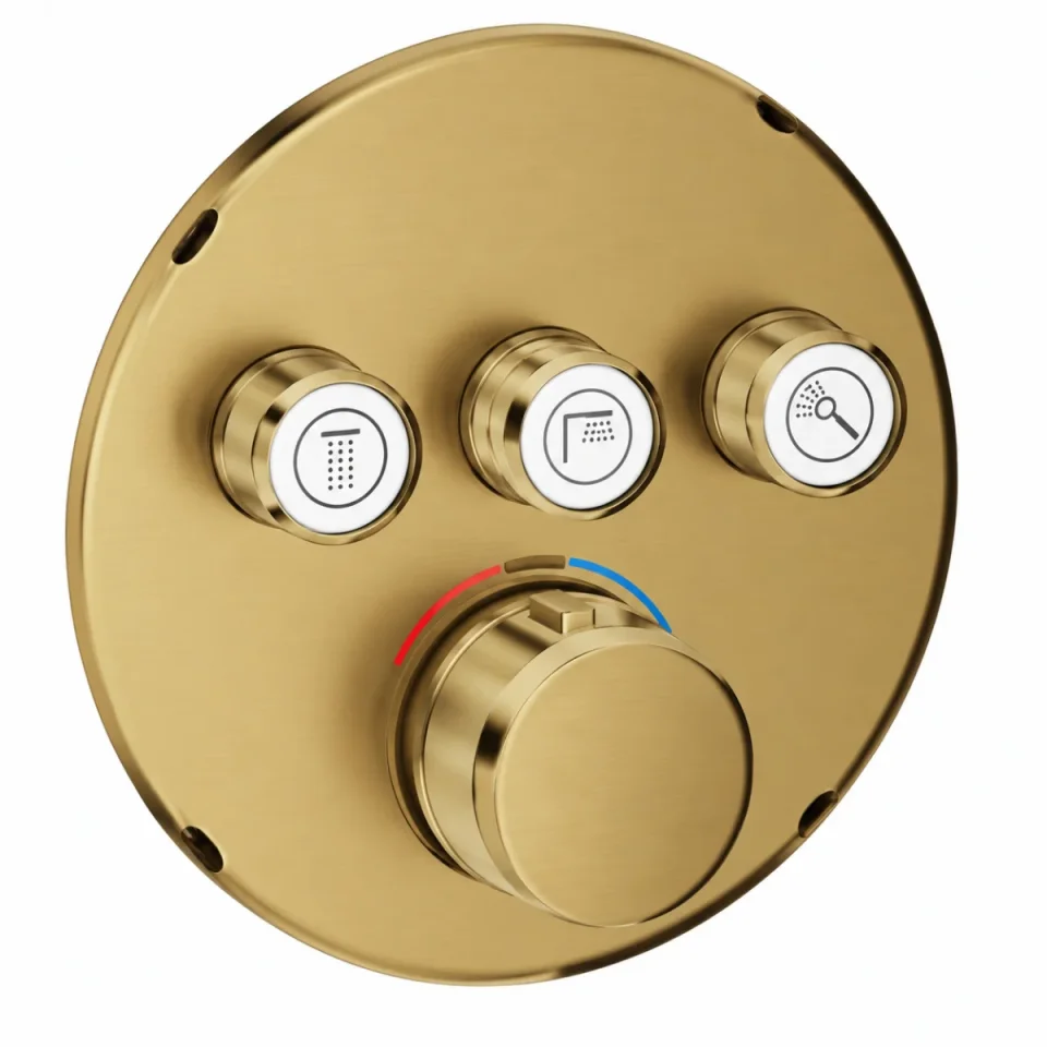Grohe Grt Smartcontrol Thermostatic Trimset Round 3sc Brushed Cool Sunrise product image - Image 1