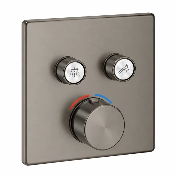 Grohe 29124al0 Smartcontrol Thm Sq 2sc Brushed Hard Graphite - Trim Set Only