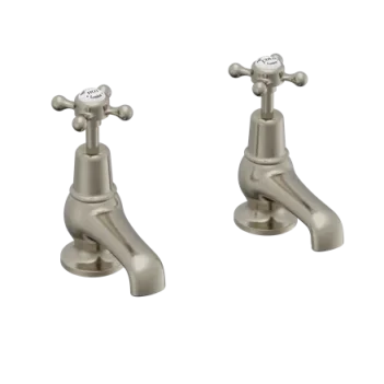 Burlington Claremont 3" Basin Taps Brushed Nickel