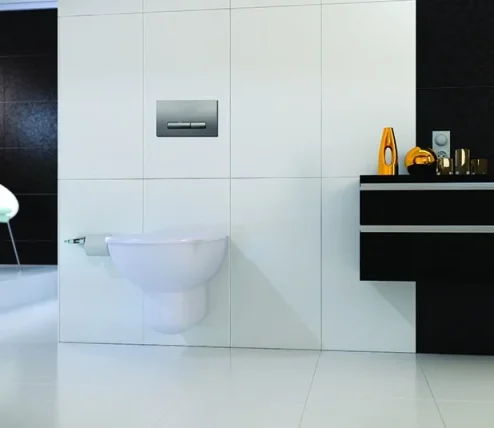 Oli Glam Satin Chrome Flush Plate Mechanical TD detail view - Image 2