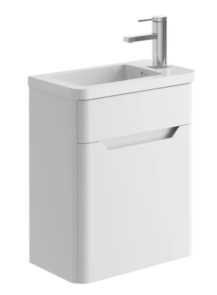 Cubico Eclipse 450 Wall Hung Cloakroom Vanity Unit Matt White