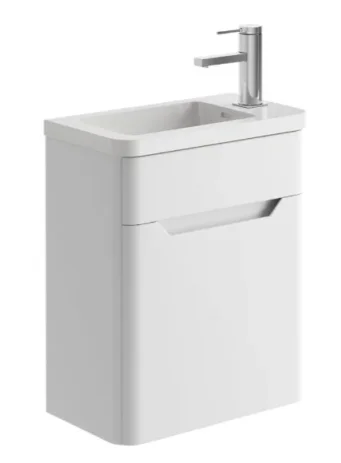 Cubico Eclipse 450 Wall Hung Cloakroom Vanity Unit Matt White product image - Image 1