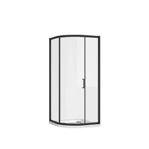 Cubico Florence Black Single Sliding Door Quadrant 800 X 800