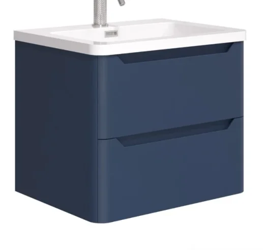 Cubico Eclipse Royal Blue 600mm Wall Hung Vanity Unit product image - Image 1