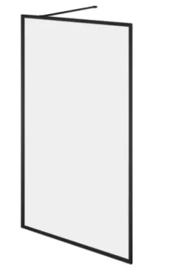Cubico Amore Single Frame Shower Screen Matt Black (clear Glass) 1080mm product image - Image 1