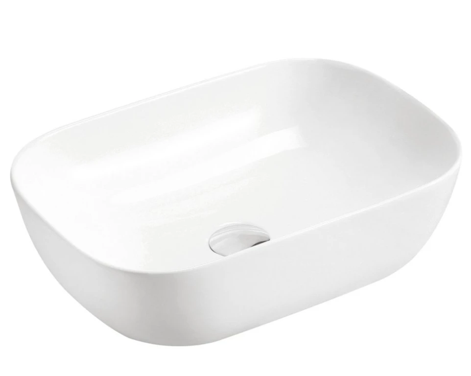Cubico Hector White Ceramic Countertop Basin 465x325x130mm