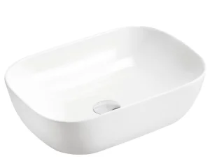 Cubico Hector White Ceramic Countertop Basin 465x325x130mm