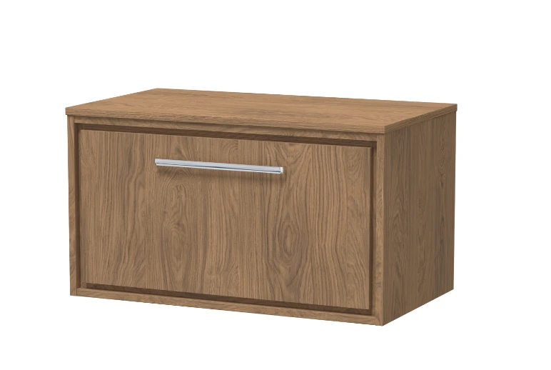 Hudson Reed 800 Single Drawer Unit & Worktop Brown Casella Oak
