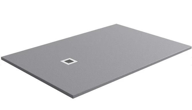 Cubico Pisa Grey Rectangle 1700 X 800 Slate Effect Shower Tray