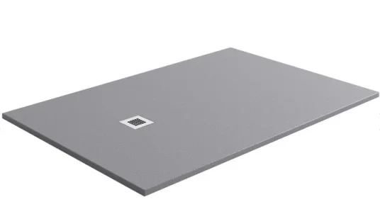 Cubico Pisa Grey Rectangle 1700 X 800 Slate Effect Shower Tray product image - Image 1