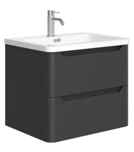 Cubico Eclipse Matt Black 600mm Wall Hung Vanity Unit