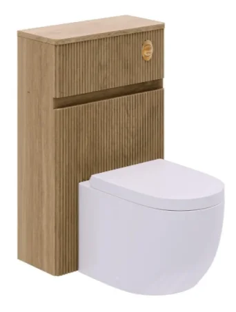 Cubico Wave Ribbed 500mm Wc Unit Natural Oak product image - Image 1