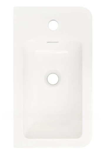 Cubico Eclipse 450mm Cloakroom Resin Basin White Inc. Bottle Trap