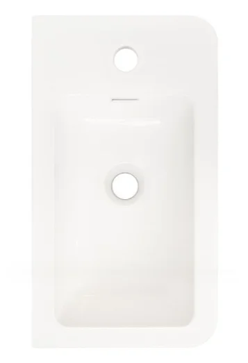Cubico Eclipse 450mm Cloakroom Resin Basin White Inc. Bottle Trap