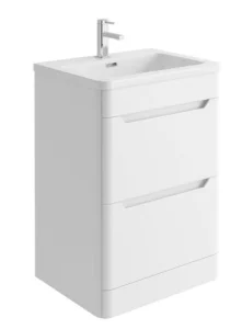 Cubico Eclipse Matt White 500mm Floor Standing Vanity Unit