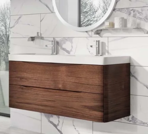 Cubico Envy 1200mm Wall Mounted Vanity Unit Rosewood product image - Image 1