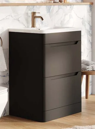 Cubico Eclipse Matt Black 600mm Floor Standing Vanity Unit