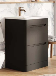 Cubico Eclipse Matt Black 600mm Floor Standing Vanity Unit