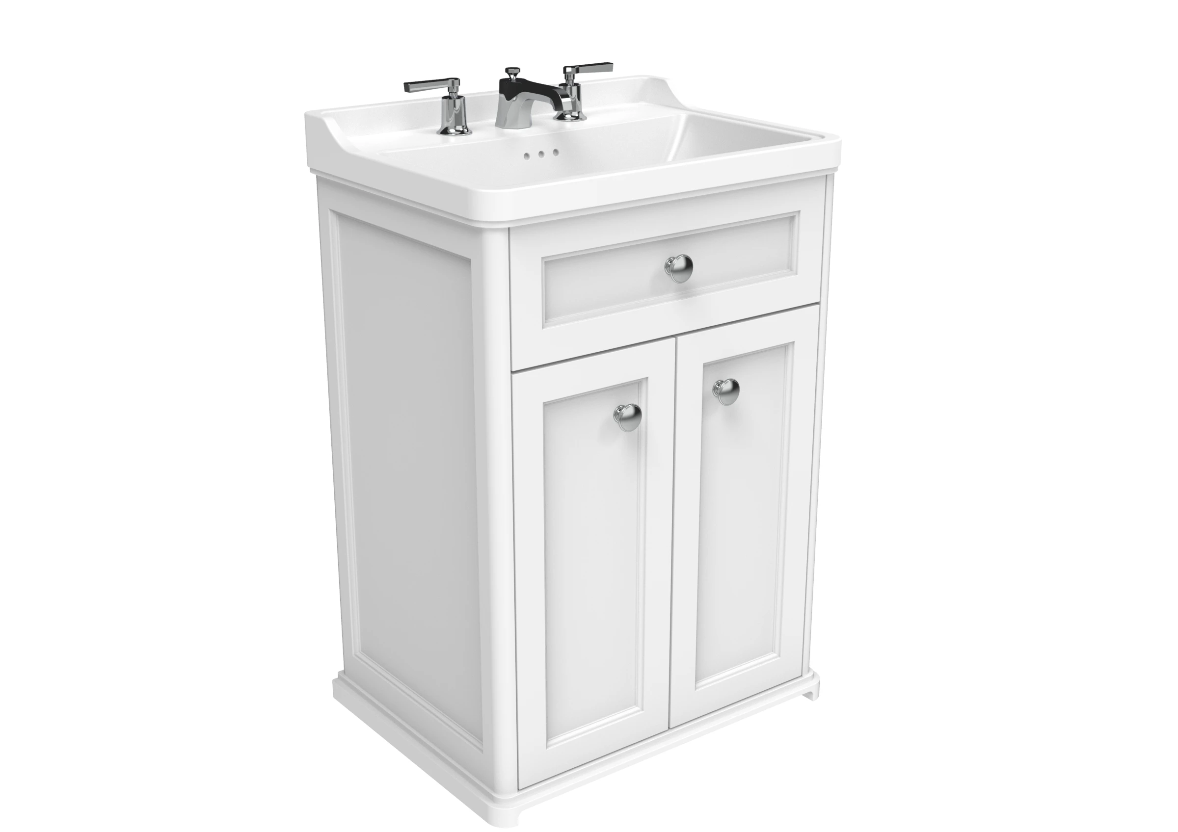 Saneux Sofia 60cm 2 Door Floor Standing Unit - Cotton White