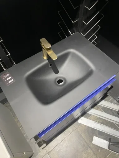 Crosswater Glide Ii Glass Black 700mm Basin W/ Ava Purity Basin Mixer - Ex Display product image - Image 1