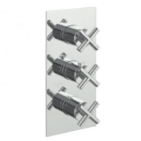 Just Taps Solex Thermostatic Concealed 3 Outlet Shower Valve Vertical Chrome product image - Image 1