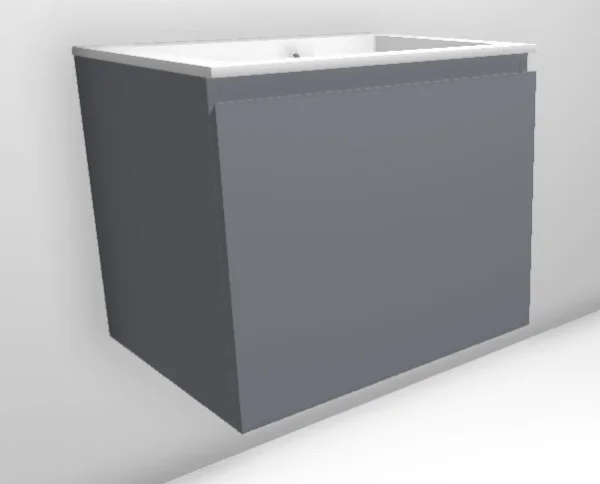 Faeber Mode 600mm 1 Drawer Basin Vanity Unit Ral 7040 Window Grey Matt