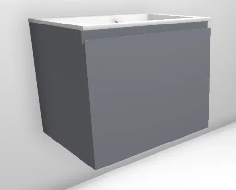 Faeber Mode 600mm 1 Drawer Basin Vanity Unit Ral 7040 Window Grey Matt product image - Image 1