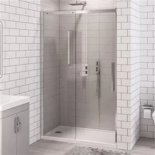 Eastbrook Corniche 2000x1000 8mm Semi-frameless Sliding Door Chrome