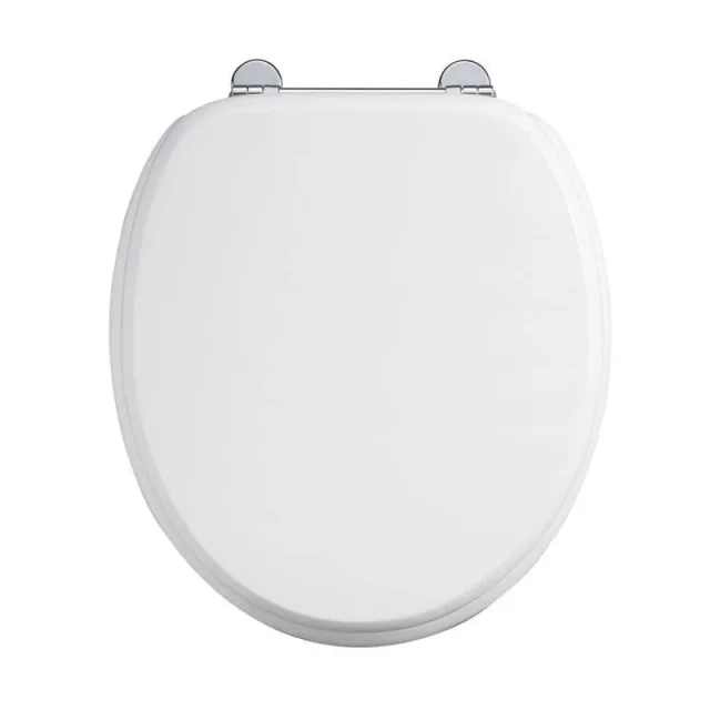 Burlington Gloss White Seat - Chrome Non-soft Close Hinge product image - Image 1