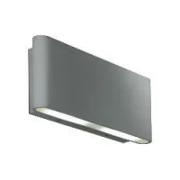 Aurora 240v Aluminium Ip54 Fixed Updown Led Wall Light Satin Silver